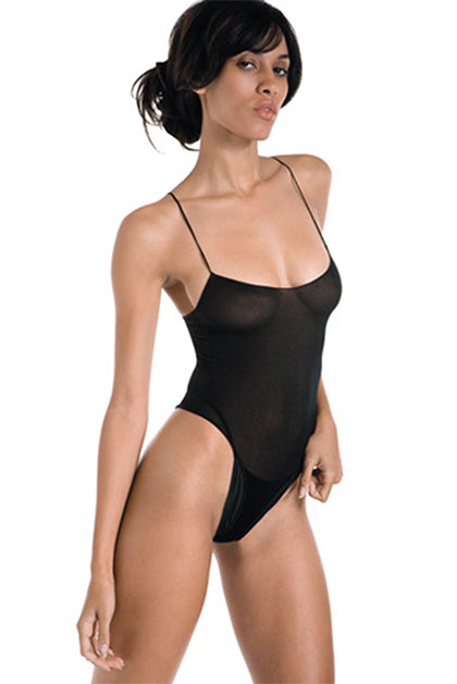 MUSIC LEGS - SHORT BLACK STRAP BODYSUIT XXL