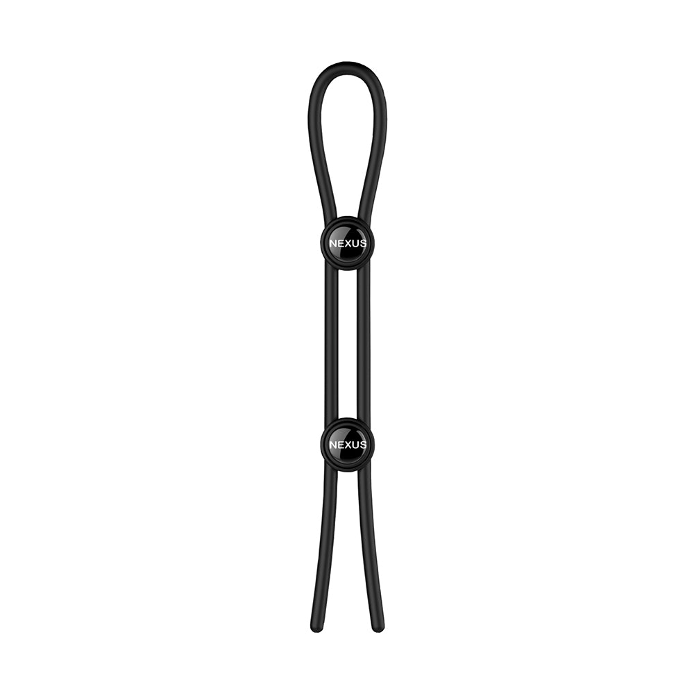 NEXUS - FORGE ADJUSTABLE SILICONE COCK AND BALL LASSO RING BLACK