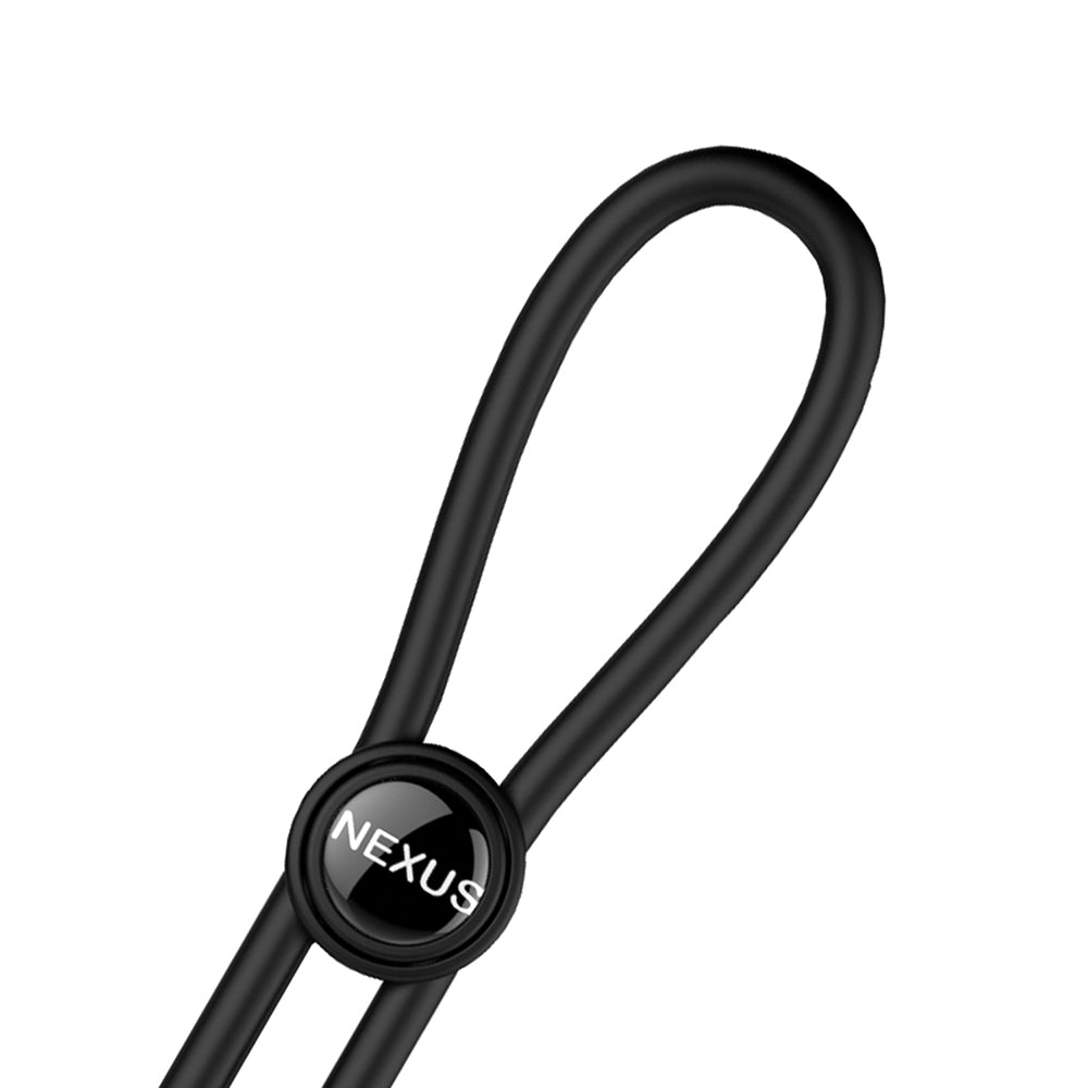 NEXUS - FORGE ADJUSTABLE SILICONE COCK AND BALL LASSO RING BLACK