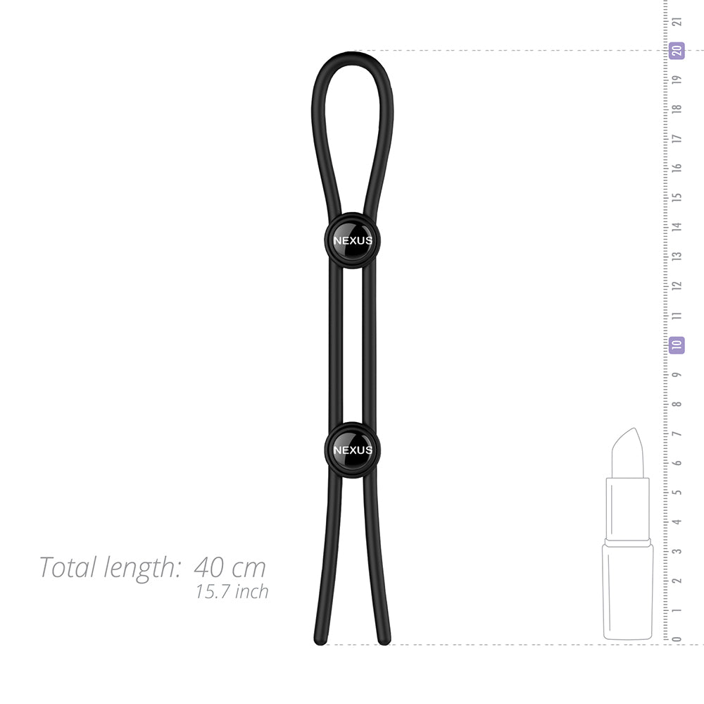 NEXUS - FORGE ADJUSTABLE SILICONE COCK AND BALL LASSO RING BLACK