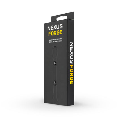 NEXUS - FORGE ADJUSTABLE SILICONE COCK AND BALL LASSO RING BLACK