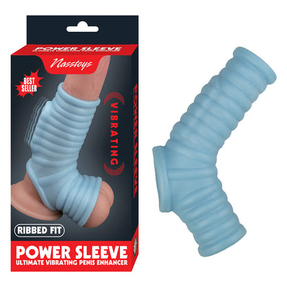 NASSTOYS - POWER SLEEVE RIBBED FIT VIBRATING PENIS ENHANCER BLUE