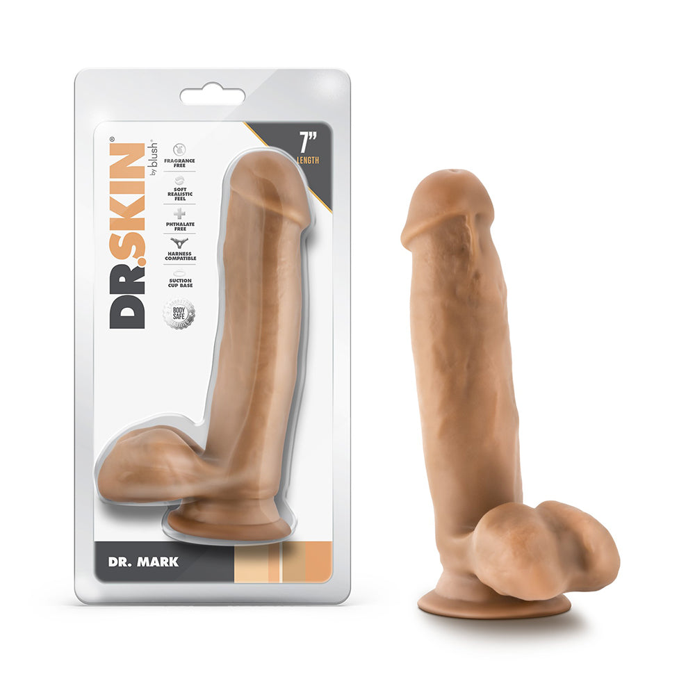BLUSH - DR. SKIN DR. MARK 7 IN. DILDO WITH BALLS