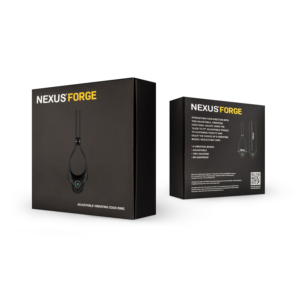 NEXUS - FORGE ADJUSTABLE VIBRATING COCK RING BLACK