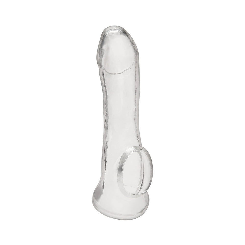 ELECTRIC EEL - BLUE LINE 6.25 IN. TRANSPARENT PENIS ENHANCING SLEEVE EXTENSION