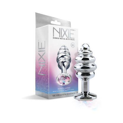 GLOBAL NOVELTIES - NIXIE PLUG ANAL DE METAL CANELADO HONEY DIPPER MÉDIO