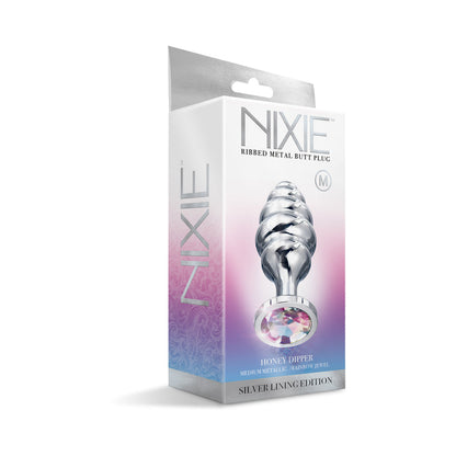 GLOBAL NOVELTIES - NIXIE PLUG ANAL DE METAL CANELADO HONEY DIPPER MÉDIO