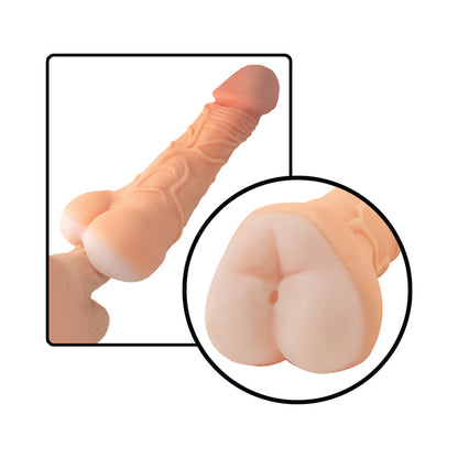 NASSTOYS - REALCOCKS SELF-LUBRICATING 9 IN. 3-IN-1 MASTURBATOR BEIGE