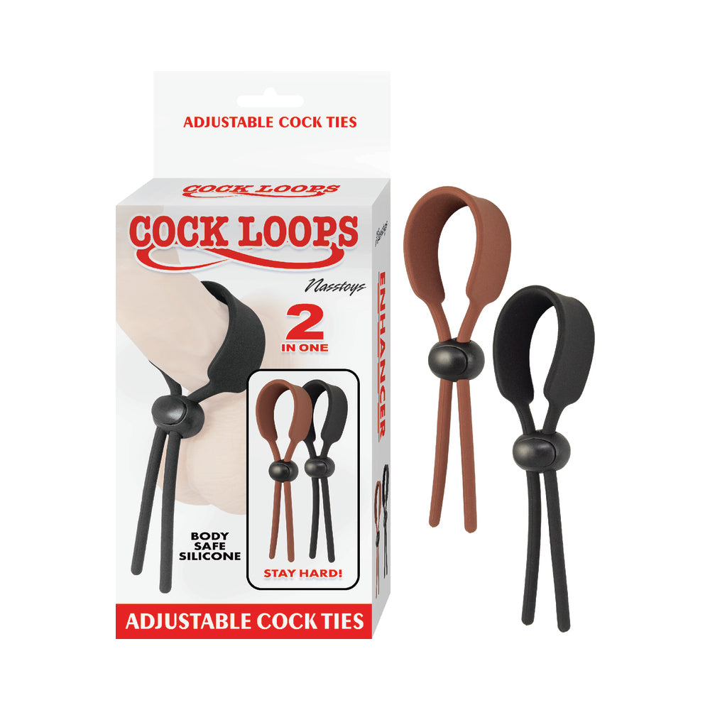 NASSTOYS - ADJUSTABLE COCK RINGS BROWN & BLACK