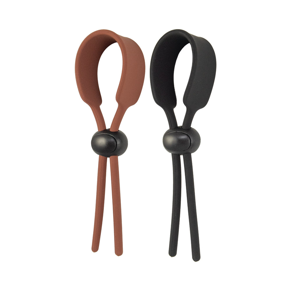NASSTOYS - ADJUSTABLE COCK RINGS BROWN & BLACK