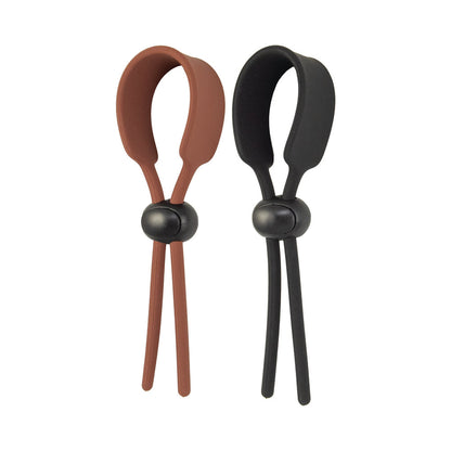 NASSTOYS - ADJUSTABLE COCK RINGS BROWN & BLACK