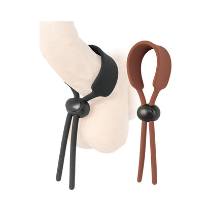 NASSTOYS - ADJUSTABLE COCK RINGS BROWN & BLACK