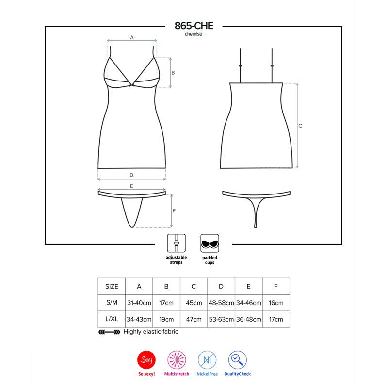 OBSESSIVE - 865-CHE-1 CHEMISE Y TANGA
