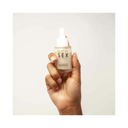 BIJOUX INDISCRETS - SLOW SEX HAIR & SKIN SHIMMER DRY OIL 1 OZ.