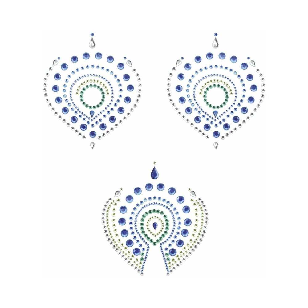 BIJOUX INDISCRETS - FLAMBOYANT RHINESTONE BODY DECORATIONS BLUE/GREEN