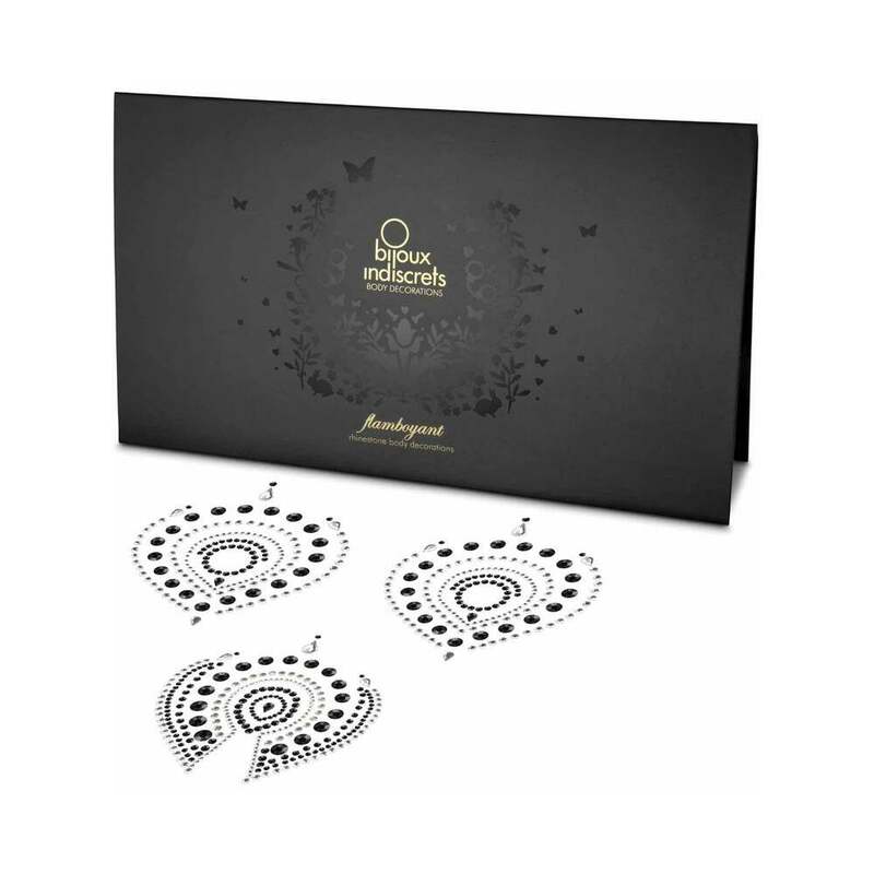 BIJOUX INDISCRETS - FLAMBOYANT RHINESTONE BODY DECORATIONS BLACK/SILVER