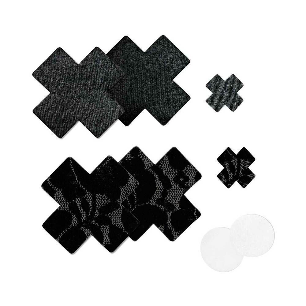 BRISTOLS 6 - NIPPIES BASIC BLACK CROSS PASTIES SIZE B