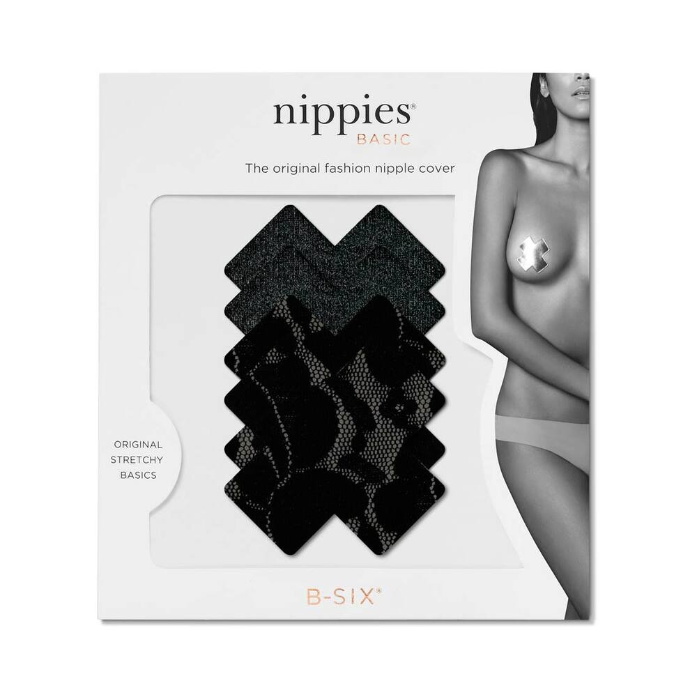 BRISTOLS 6 - NIPPIES BASIC BLACK CROSS PASTIES SIZE B