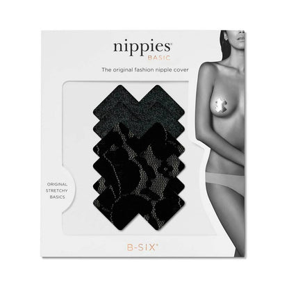 BRISTOLS 6 - NIPPIES BASIC BLACK CROSS PASTIES SIZE B