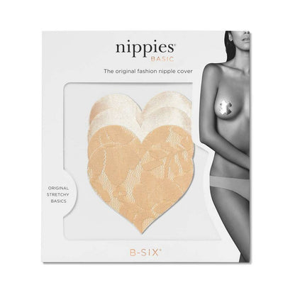 BRISTOLS 6 - NIPPIES BASIC CREAM HEARTS PASTIES SIZE C