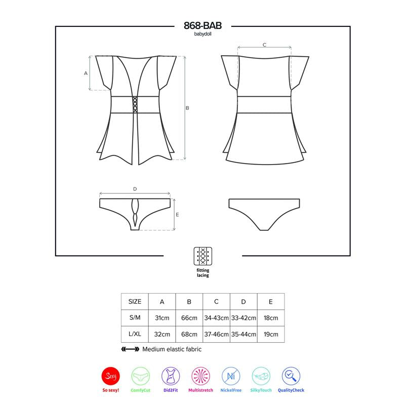 OBSESSIVE - 868-BAB-1 PICARDIAS Y TANGA COLOR