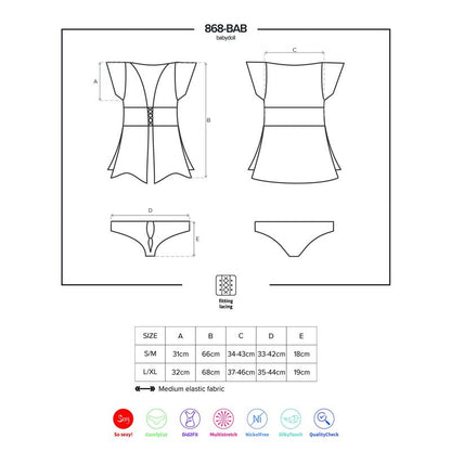 OBSESSIVE - 868-BAB-1 PICARDIAS Y TANGA COLOR