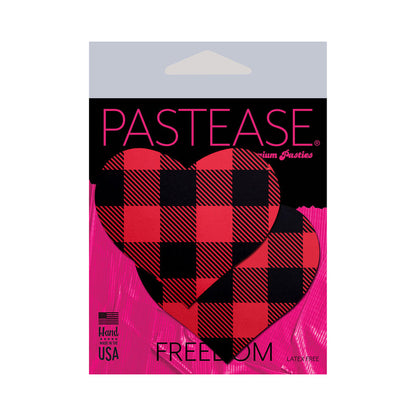 PASTEASE - BUFFALO PLAID HEART PASTIES RED