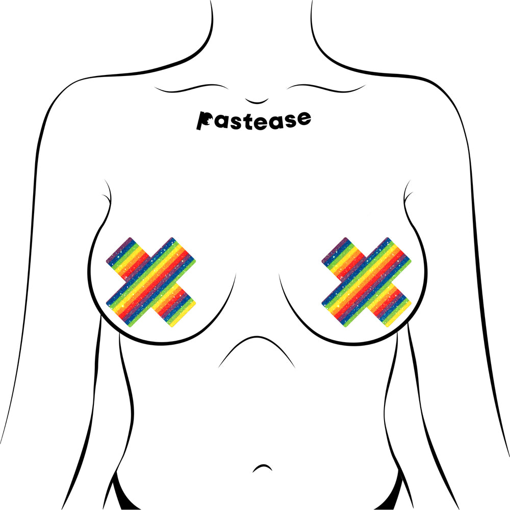 PASTEASE - CRUZES GLITTER ORGULHO ARCO-ÍRIS