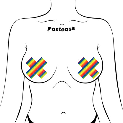 PASTEASE - CRUZES GLITTER ORGULHO ARCO-ÍRIS