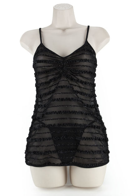 EXPOSED - TUBE DRESS & G- RUFFLE BLACK