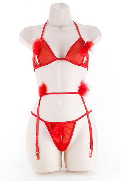 PEEK-A-BOO SET, MARAB. RED
