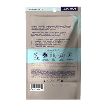 GLYDE CONDOMS - PRESERVATIVOS DE LATEX GLYDE MAXI EMBALAGEM DE 36 UNIDADES