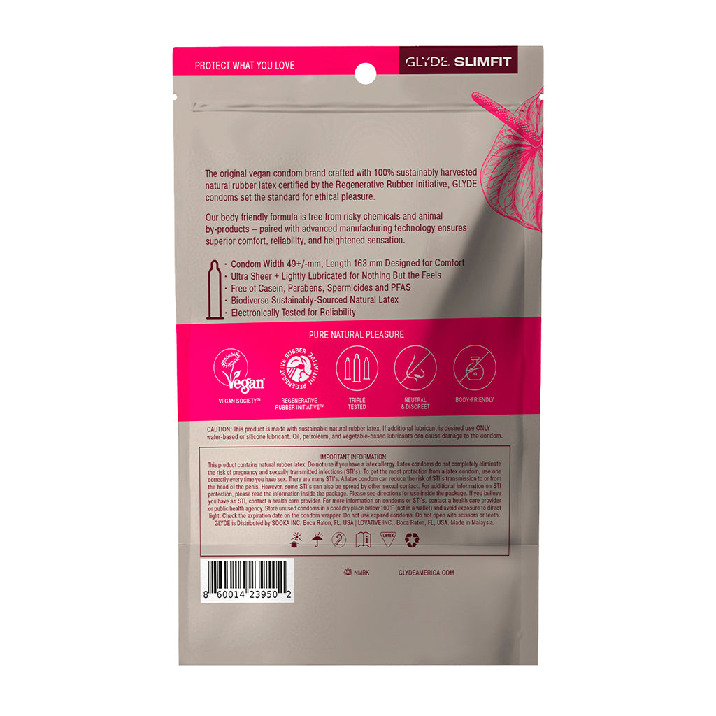 GLYDE - SLIMFIT LATEX CONDOMS 36-PACK