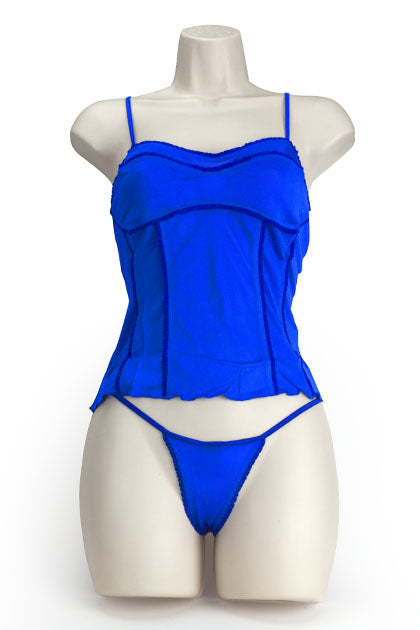 EXPOSED - SILK SOFT CORSET COBALTO L