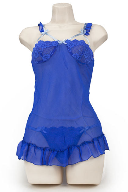 EXPOSED - BABY DOLL HALF CUP COBALTO L