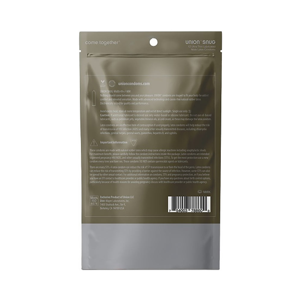 GLYDE - UNION SNUG LATEX CONDOMS 12-PACK