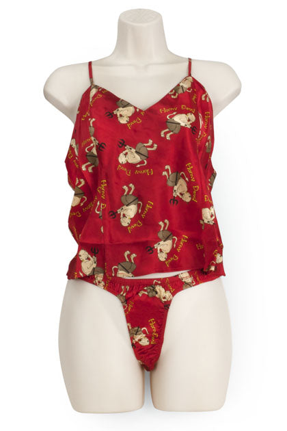 EXPOSED - CAMI/THONG SET DEVILS L