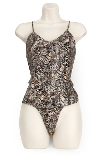 EXPOSED - CAMI/THONG SET SILVER LEO