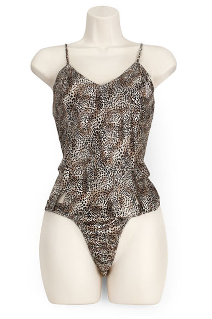 EXPOSED - CAMI/THONG SET SILVER LEO