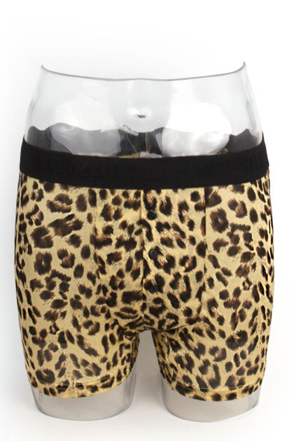 MALE POWER - SILK KNIT LEOPARD BOXER BRIEFS