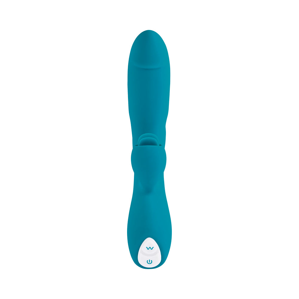 EVOLVED - FIERCE FLICKER VIBRADOR DE ESTIMULAÇÃO DUPLA RECARREGÁVEL EM SILICONE AZUL-PETRÓLEO