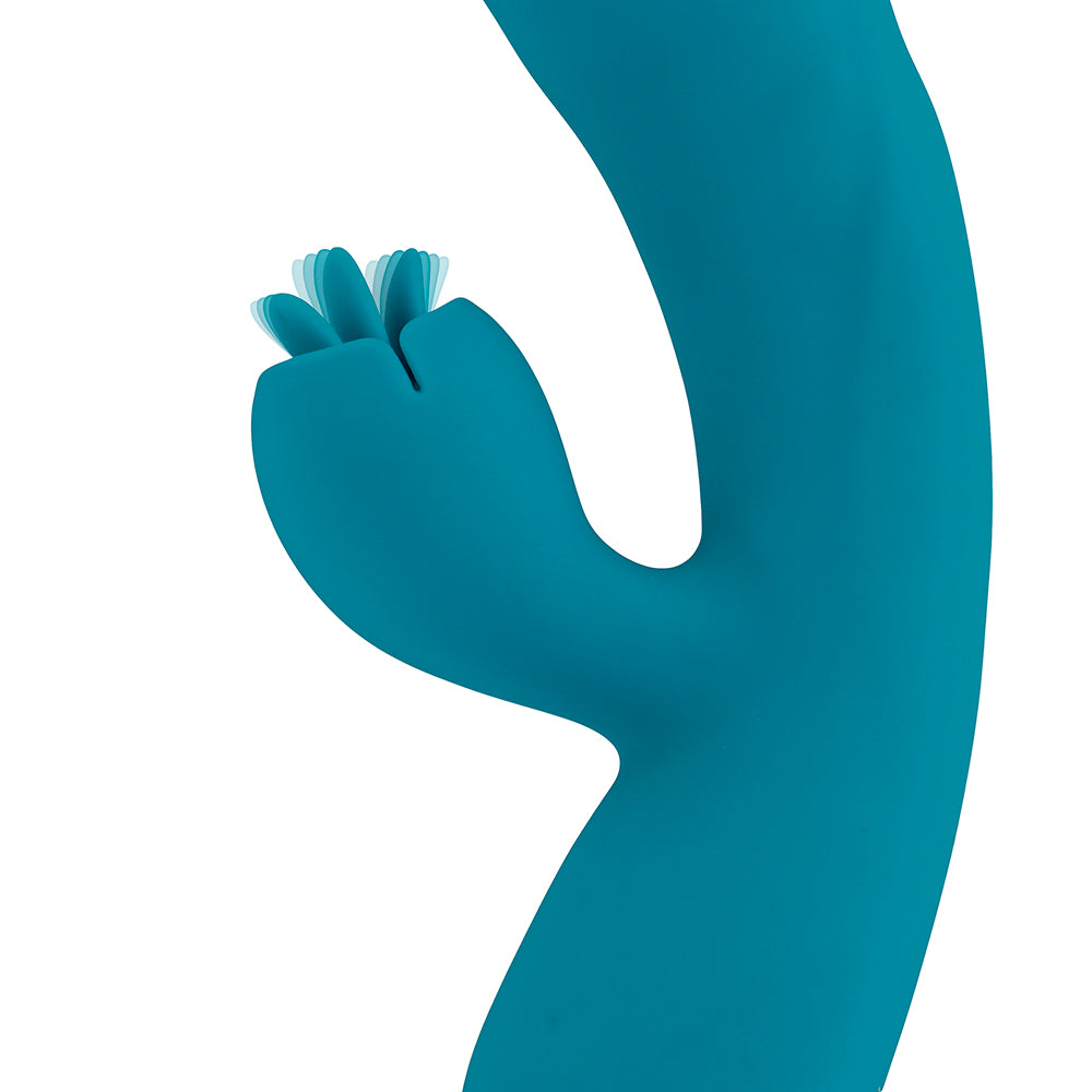 EVOLVED - FIERCE FLICKER VIBRADOR DE ESTIMULAÇÃO DUPLA RECARREGÁVEL EM SILICONE AZUL-PETRÓLEO