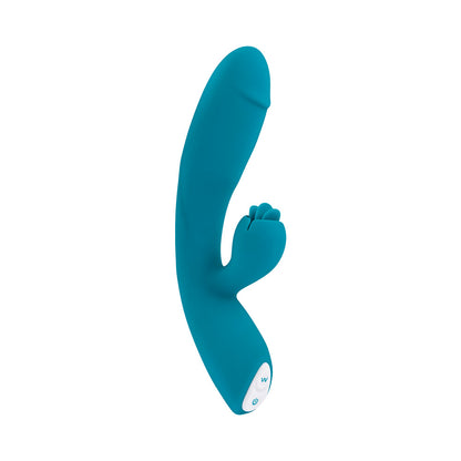 EVOLVED - FIERCE FLICKER VIBRADOR DE ESTIMULAÇÃO DUPLA RECARREGÁVEL EM SILICONE AZUL-PETRÓLEO