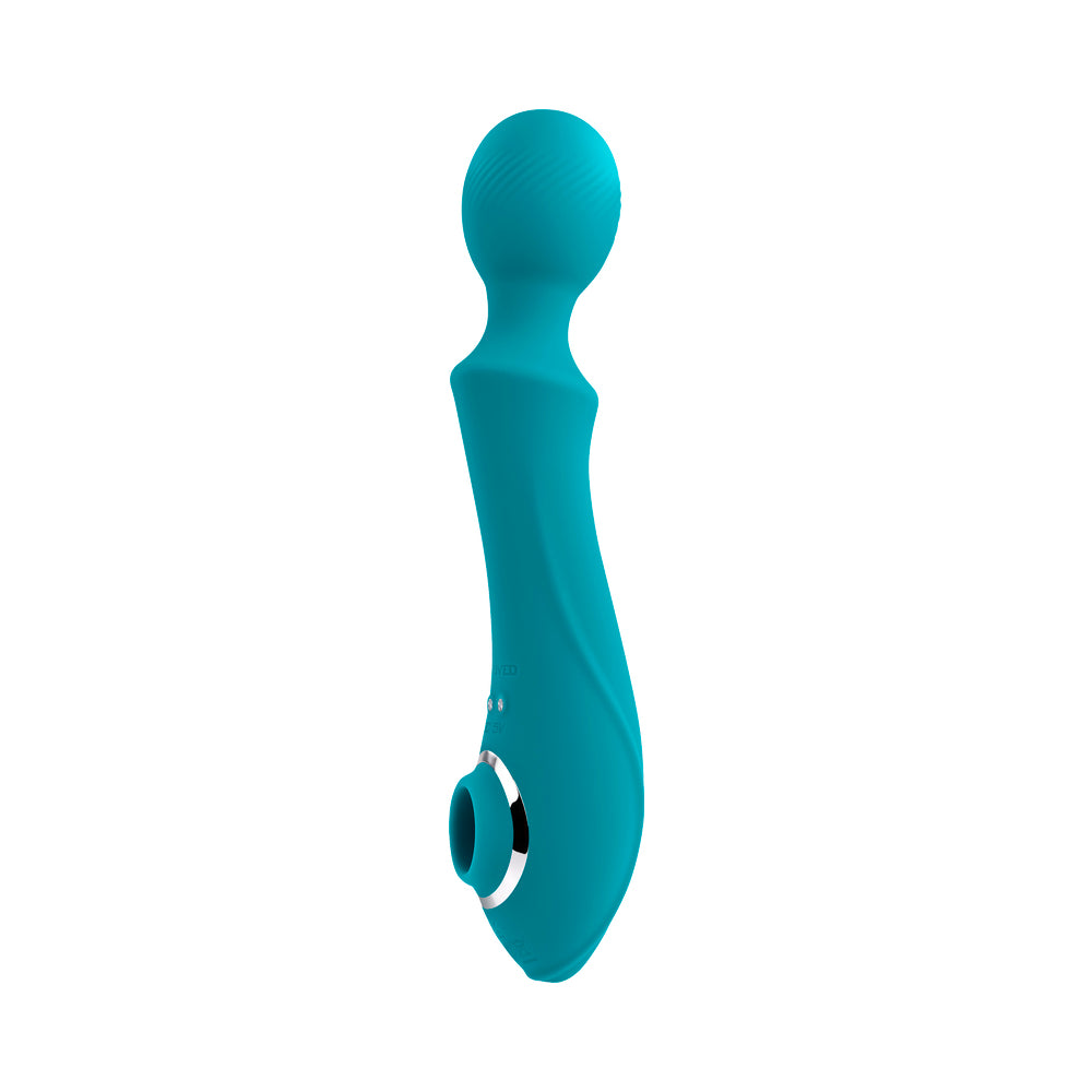 EVOLVED - WANDERFUL SUCKER RECHARGEABLE WAND WITH SUCTION SILICONE TEAL