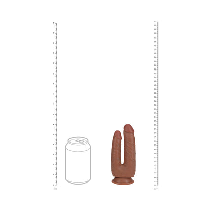 SHOTS - REALROCK DOUBLE TROUBLE 5 IN. / 6 IN. DILDO TAN