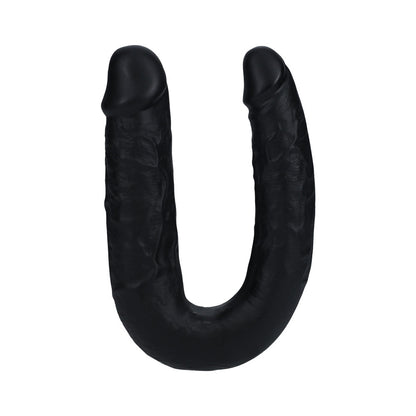 SHOTS - REALROCK 7 IN. U-SHAPED DOUBLE DILDO BLACK