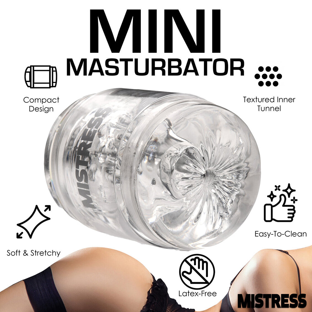 CURVE NOVELTIES - MISTRESS DOUBLE SHOT PUSSY AND ANAL MINI MASTURBATOR CLEAR