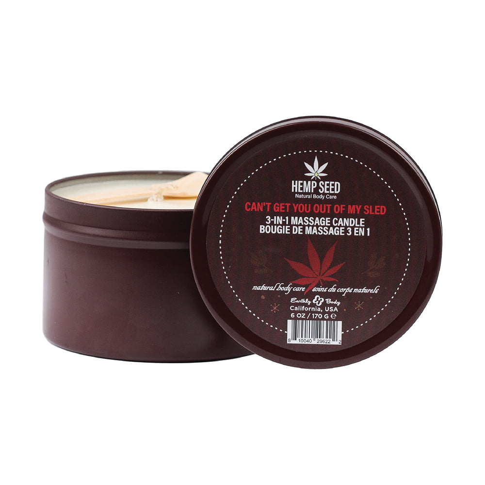EARTHLY BODY - VELA DE NATAL 3 EM 1 DE SEMENTES DE CÂNHAMO CAN'T GET YOU OUT OF MY SLED 170 G.