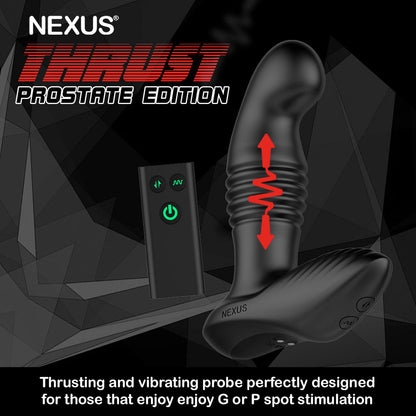 NEXUS - THRUST PROSTATE EDITION MASSAGADOR DE PRÓSTATA E PERÍNEO COM MOVIMENTO DE VAIVÉM E VIBRAÇÃO PRETO