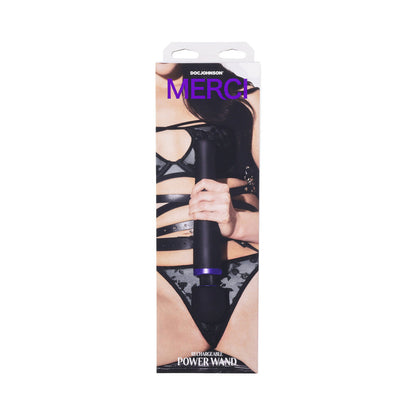 DOC JOHNSON - MERCI RECHARGEABLE POWER WAND ULTRA-POWERFUL SILICONE WAND MASSAGER BLACK VIOLET